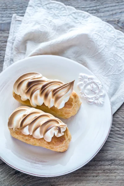 Eclairs Lemon Curd Meringue — Stock Photo, Image