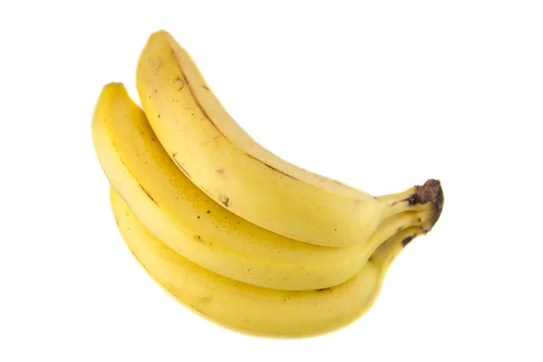 Настоящий Банан Белом Фоне Мелкие Дефекты Можно Увидеть — стоковое фото