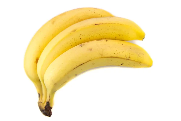 Настоящий Банан Белом Фоне Мелкие Дефекты Можно Увидеть — стоковое фото
