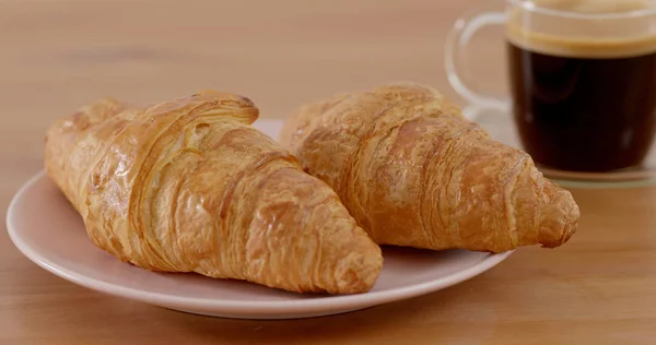 Croissant Café Desayuno Por Mañana — Foto de Stock