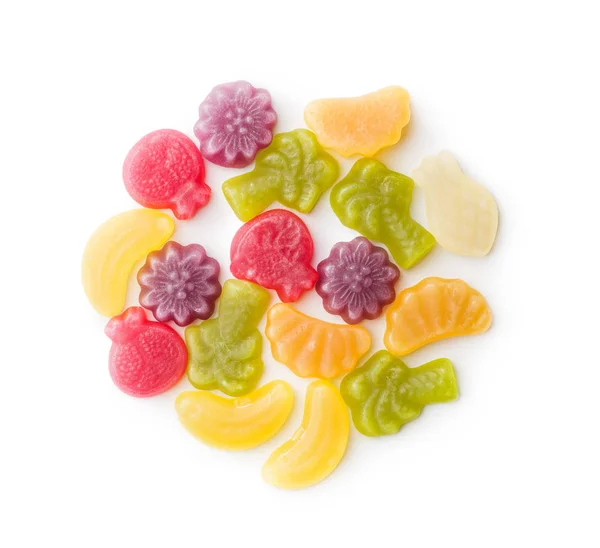 Frukt Gelé Godis Isolerad Vit Bakgrund — Stockfoto