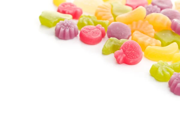 Bonbons Gelée Fruits Isolés Sur Fond Blanc — Photo