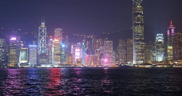 Victoria Harbor Hong Kong Marzo 2019 Noche Hong Kong — Foto de Stock