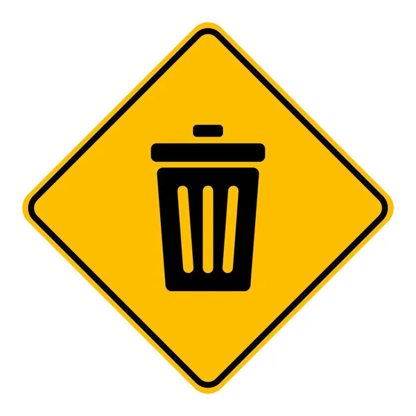 Pojemnik Odpady Znak Drogowy — Zdjęcie stockowe
