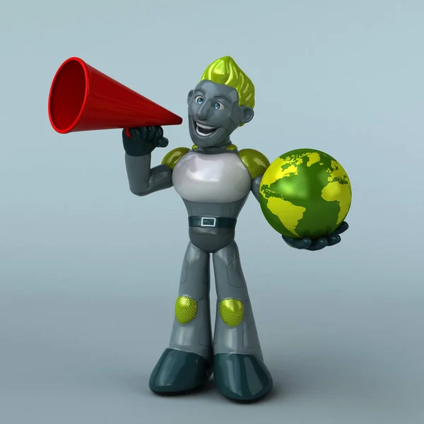 Grüner Roboter Illustration — Stockfoto