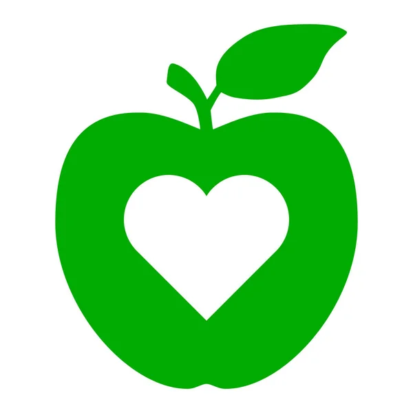 Heart Apple White Background — Stock Photo, Image