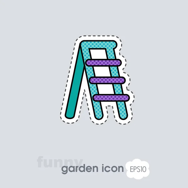 Ladder, stepladder, stair, staircase, stairway flat vector icon outline isolated, garden, eps 10