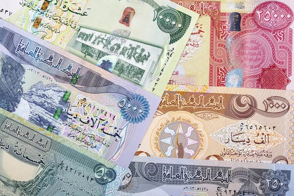 Dinar Iraquiano Fundo Negócios — Fotografia de Stock