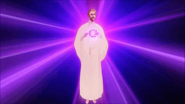 Фиолетовое Свечение Пламени Святого Жермена Иллюстрация Святая — стоковое фото