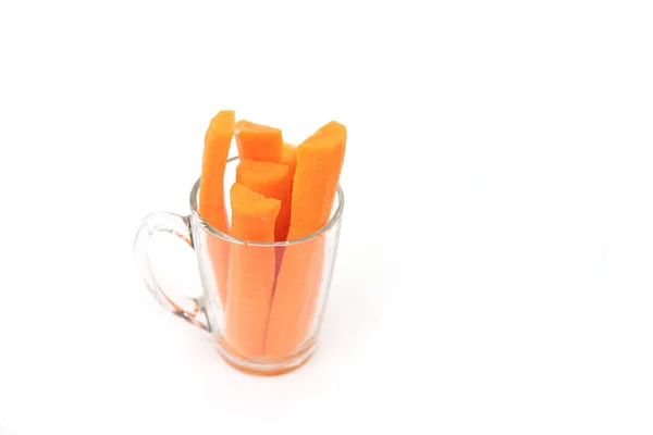 Zanahoria Pega Recipiente Vidrio —  Fotos de Stock