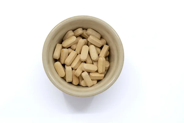 Pot Vitamine Tabletten Van Boven — Stockfoto