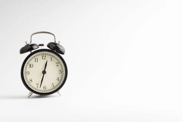 Alarm Clock White Background Selective Focus Crop Fragment Copy Space — Stockfoto