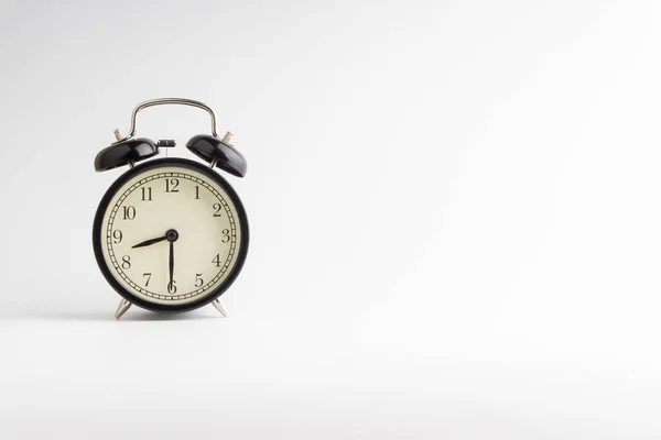 Alarm Clock White Background Selective Focus Crop Fragment Copy Space — Stockfoto