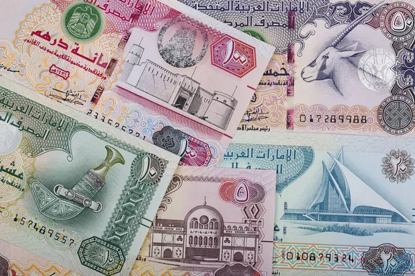 Emirados Árabes Unidos Dirham Fundo Negócios — Fotografia de Stock