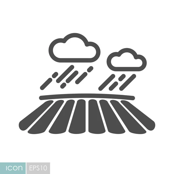Cloud Rain Field Icon Agriculture Sign Graph Symbol Your Web — Stock Photo, Image