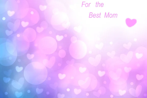 Happy Mothers Day Card Abstract Festive Pink Blue Bokeh Background — Stock Photo, Image