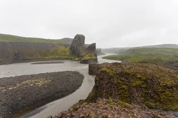 Islande Paysage Parc National Jokulsargljufur Jour Pluie Islande — Photo