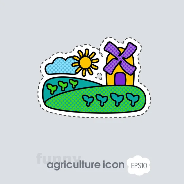 Rural Landscape Windmill Icon Agriculture Sign Graph Symbol Your Web — Stock Photo, Image