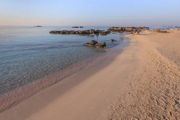 Elafonisi Une Des Plages Les Célèbres Monde Crète Grèce — Photo