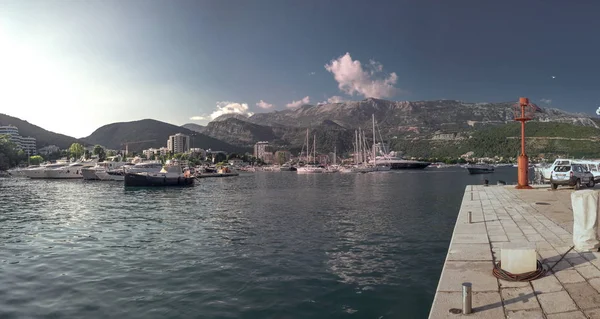Budva Montenegro 2018 Barcos Yates Puerto Deportivo Dukley Día Soleado — Foto de Stock