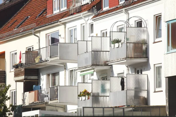 Balkonger Moderna Bostadshus Bostadsbyggnader — Stockfoto