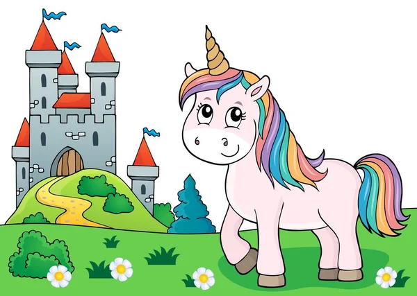 Cute Unicorn Topic Image Picture Illustration — Stock Photo, Image