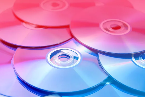 Kleurrijke Dvd Stack Wallpaper Achtergrond — Stockfoto