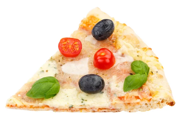 Pizza Margarita Margherita Slice Isolated White Background — Stock Photo, Image