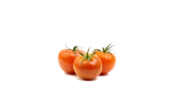 Tomato Closeup White Background Selective Focus Crop Fragment — Stock Photo, Image