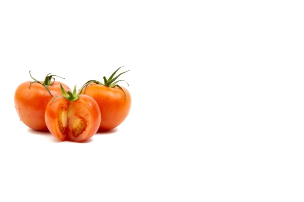 Tomate Gros Plan Sur Fond Blanc Concentration Sélective Fragment Culture — Photo