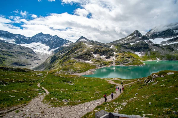 Alps Landscape Mountains Front Blue Sky — Stock Photo, Image