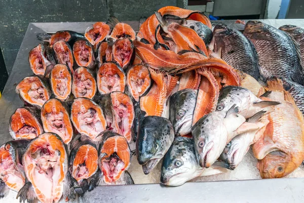 Delen Van Zalm Koop Een Markt — Stockfoto