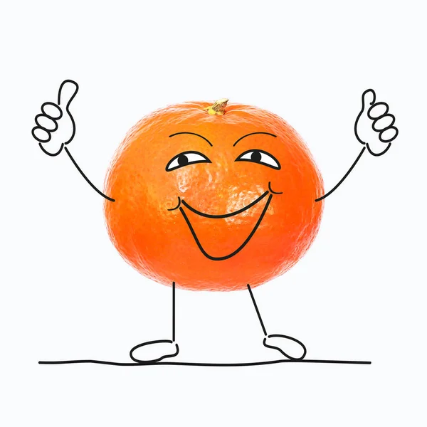Parte Uma Coleção Frutas Como Personagem Desenho Animado — Fotografia de Stock