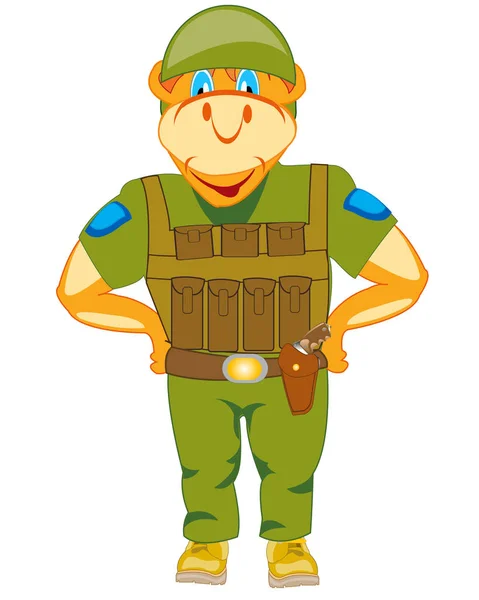 Cartoon Animal Military Form White Background Insulated — Stock Photo, Image