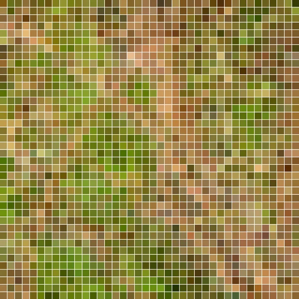 Elvont Négyzet Pixel Mozaik Háttér Zöld Barna — Stock Fotó