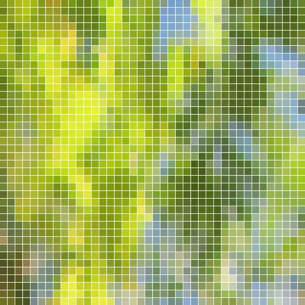 Abstrait Fond Carré Mosaïque Pixel Vert Jaune — Photo