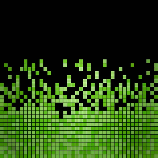 Abstrato Quadrado Pixel Mosaico Fundo Verde Sobre Fundo Preto — Fotografia de Stock