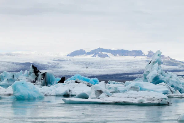 Lago Glacial Jokulsarlon Islândia Icebergs Flutuando Água Islândia Paisagem — Fotografia de Stock