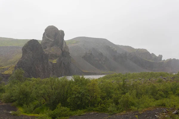 Ισλανδία Τοπίο Jokulsargljufur Εθνικό Πάρκο Μια Βρέχει Ημέρα Ισλανδία — Φωτογραφία Αρχείου