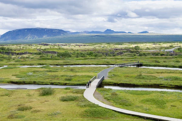 Thingvellir Sitesi Zlanda Ünlü Zlanda Simgesi Zlanda Altın Çemberi — Stok fotoğraf