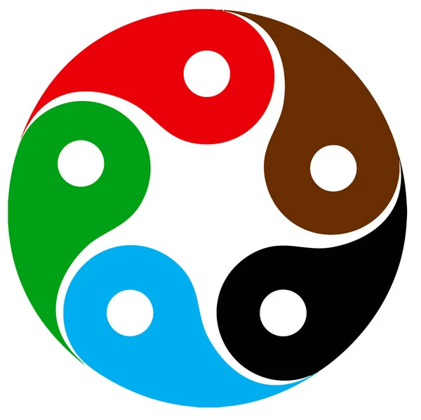 Yin Yang Ilustración Equilibrio Colorido Zen Silueta — Foto de Stock