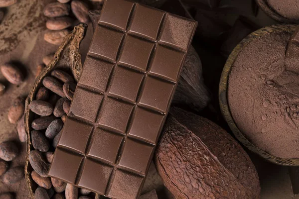 Μπαρ Σοκολάτα Καραμέλα Γλυκό Επιδόρπιο Τροφίμων Φυσικό Φόντο Χαρτί — Φωτογραφία Αρχείου