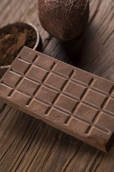 Melk Pure Chocolade Een Natuurlijke Papieren Ondergrond — Stockfoto