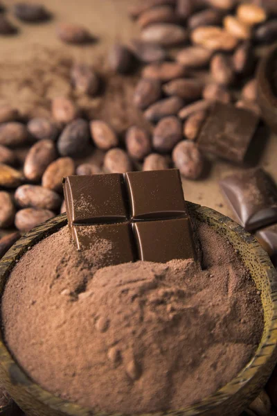 Chocolate Dulce Cacao Alimentos Fondo Postre — Foto de Stock