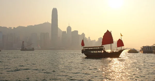 Victoria Harbour Hongkong Mars 2019 Hongkong Victoria Harbor Och Röd — Stockfoto