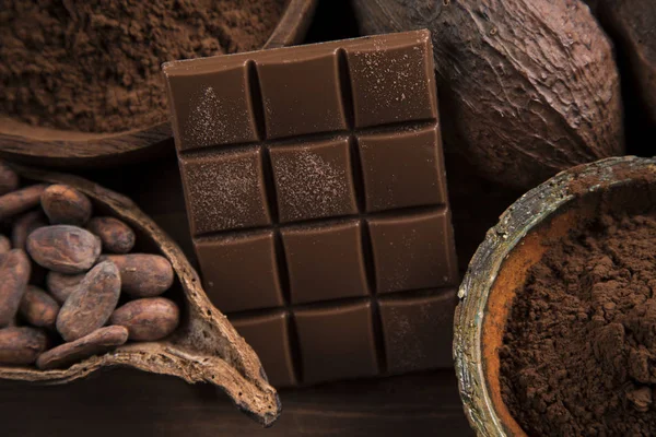 Chocolate Dulce Cacao Alimentos Fondo Postre — Foto de Stock