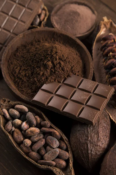 Leite Chocolate Escuro Fundo Papel Natural — Fotografia de Stock