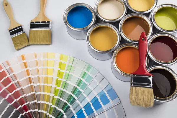 Color Palette Guide Painting Accessories Paint Brushes Roller Cans Paint  Stock Photo by ©PantherMediaSeller 336447968