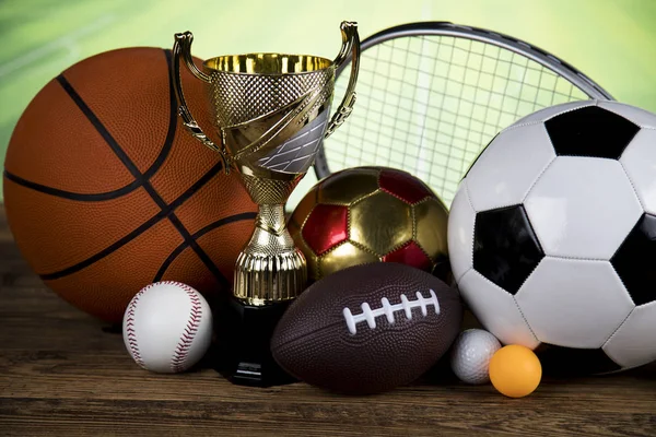 Sports Balls Equipment Winner Background — Stock Photo, Image