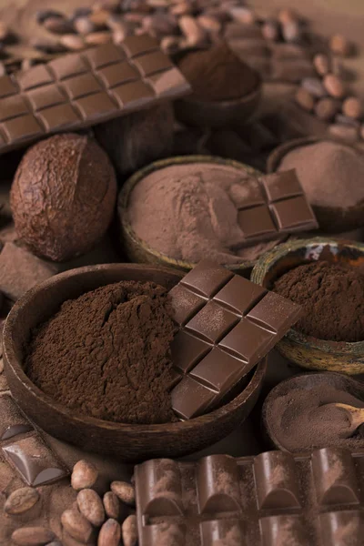 Chocolat Sucré Cacao Dessert Alimentaire Fond — Photo